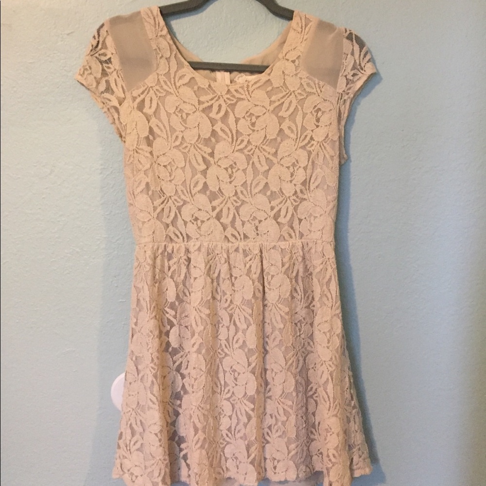 Coincidence and Chance - beige lace mini dress